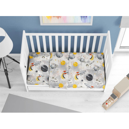 ΠΑΠΛΩΜΑΤΟΘΗΚΗ ΕΜΠΡΙΜΕ bebe Spaceship 187 120X160 Grey Cotton 100%