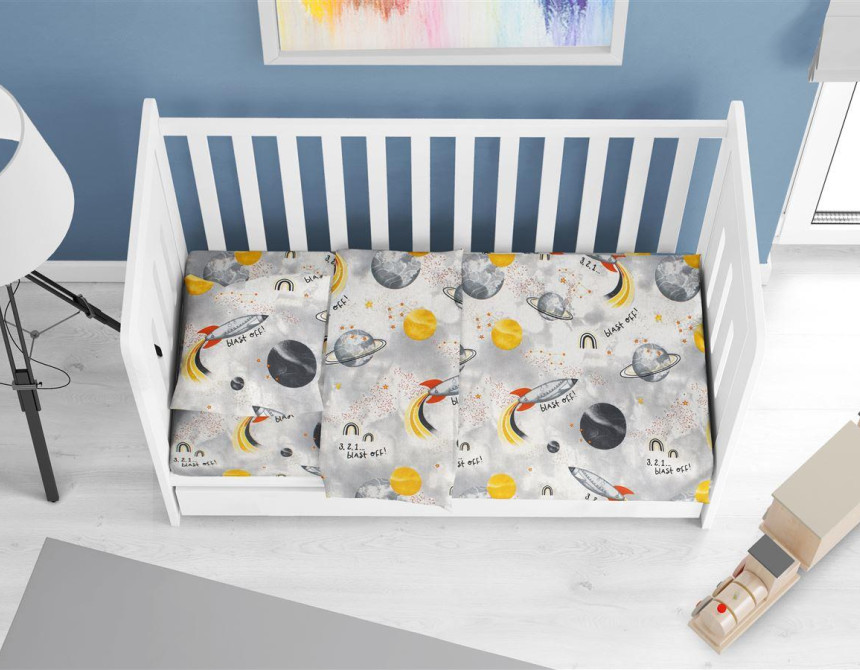 ΠΑΠΛΩΜΑΤΟΘΗΚΗ ΕΜΠΡΙΜΕ bebe Spaceship 187 120X160 Grey Cotton 100%