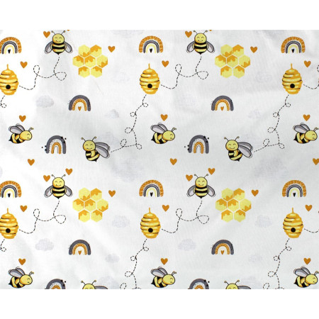 ΣΕΝΤΟΝΑΚΙ ΛΙΚΝΟΥ bebe Honey Bee 545 80X110 White-Yellow 100% Cotton