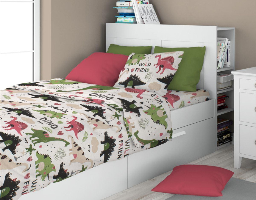 ΣΕΝΤΟΝΙΑ ΕΜΠΡΙΜΕ ΣΕΤ 2 τεμ kids Dinosaur 518 160X240 Multi-Colour 100% Cotton