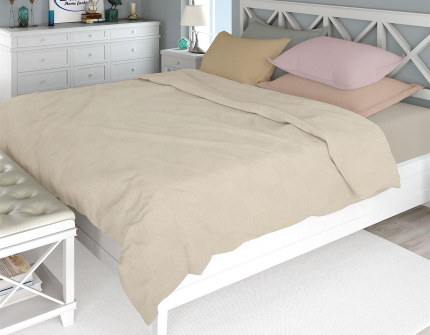 ΚΟΥΒΕΡΤΑ ΠΙΚΕ Μονόχρωμη 240X250 Έλεφαντ 100% Cotton