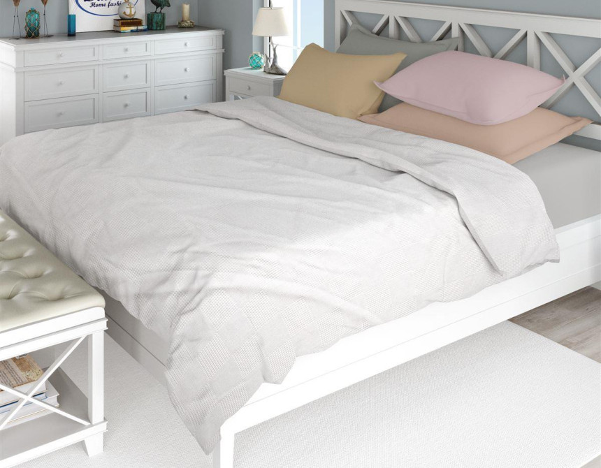 ΚΟΥΒΕΡΤΑ ΠΙΚΕ Μονόχρωμη 220X250 Λευκό 100% Cotton