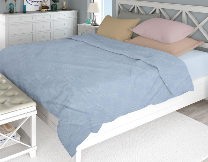 ΚΟΥΒΕΡΤΑ ΠΙΚΕ Μονόχρωμη 165X250 Σιελ 100% Cotton