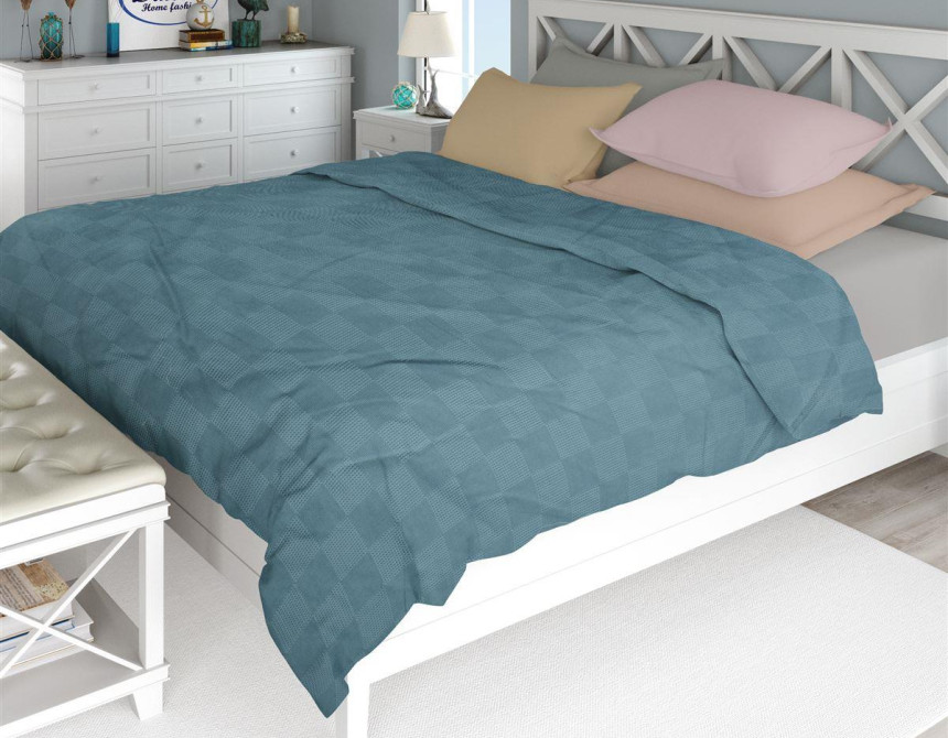 ΚΟΥΒΕΡΤΑ ΠΙΚΕ Μονόχρωμη 165X250 Πετρόλ 100% Cotton
