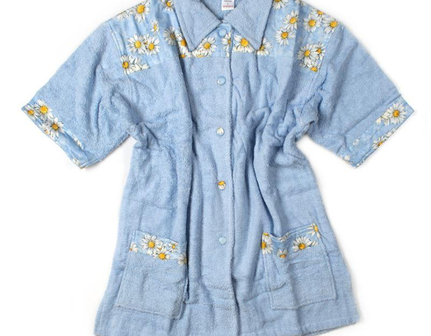 ΜΠΟΥΡΝΟΥΖΙ MINI Γυναικείο με γιακά Sky Blue XL 500 gsm 100% Cotton