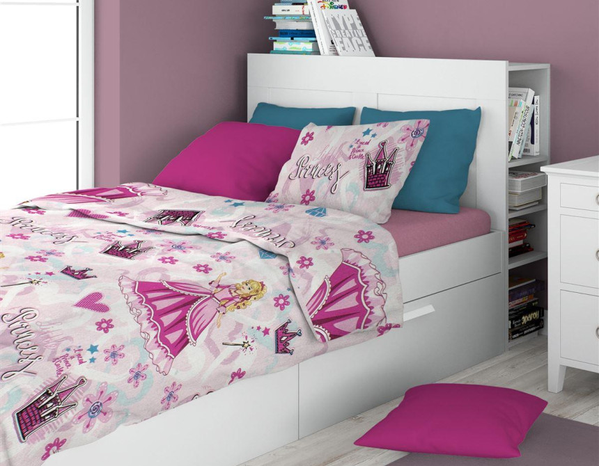 ΣΕΝΤΟΝΙΑ ΕΜΠΡΙΜΕ ΣΕΤ 3 τεμ kids Princess 390 160X240 Pink 70/30 Cott/Pol