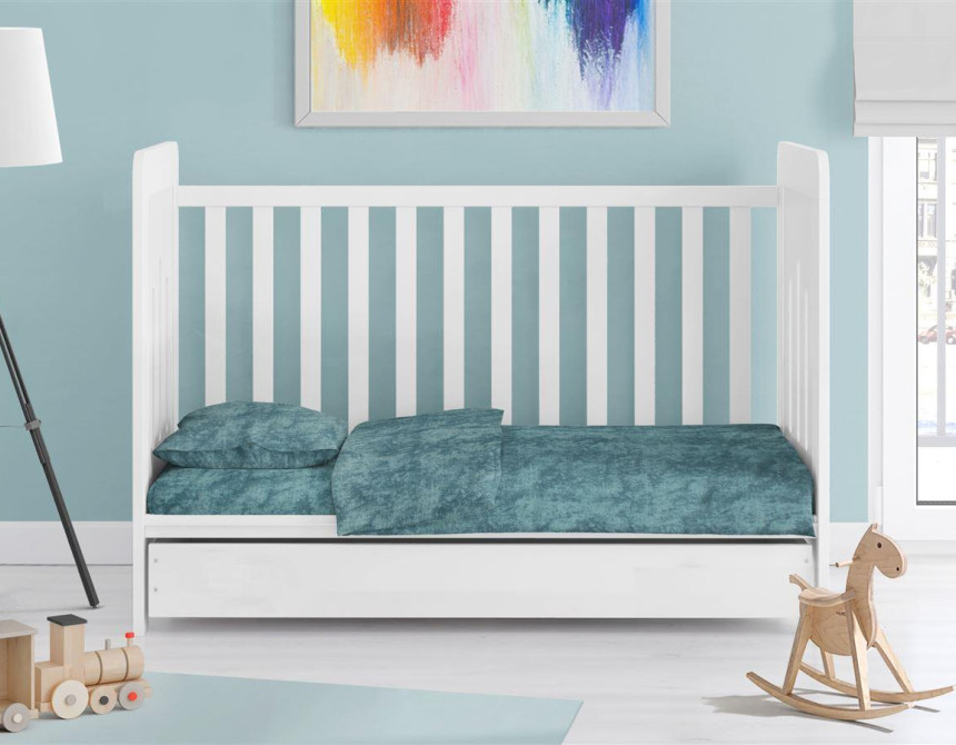 ΚΑΤΩΣΕΝΤΟΝΟ ΜΕ ΛΑΣΤΙΧΟ bebe Premium Shadow 616 0,70X1,40X0,15 Petrol 100% Cotton