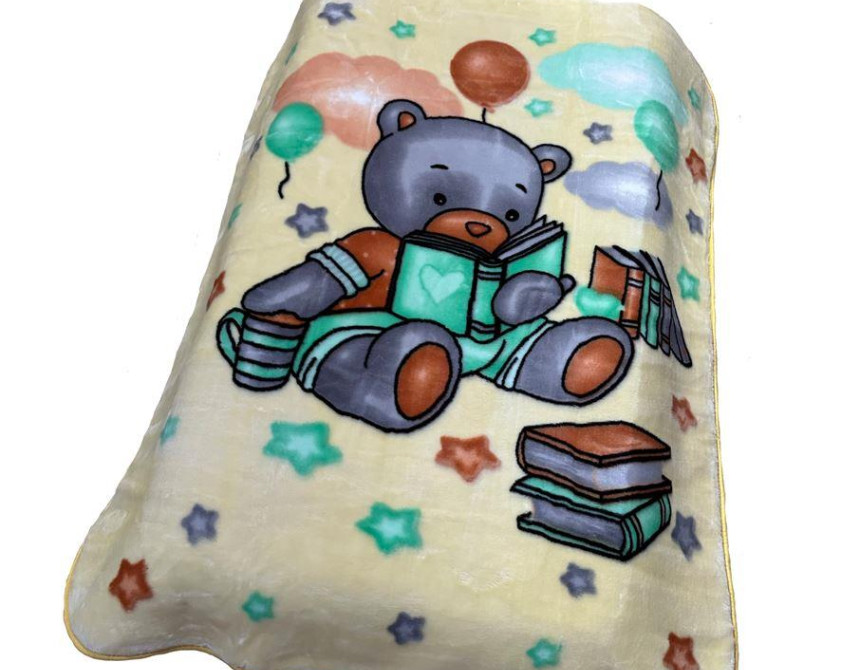 ΚΟΥΒΕΡΤΑ ΒΕΛΟΥΤΕ ΠΟΛΥΤΕΛΕΙΑΣ bebe Studying Bear 39 110X140 Light Beige 100% Polyester