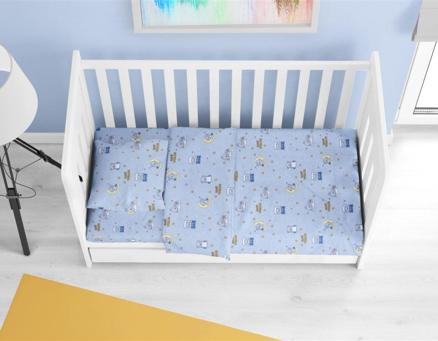 ΚΑΤΩΣΕΝΤΟΝΟ ΜΕ ΛΑΣΤΙΧΟ bebe Sweet Dreams 551 0,70X1,40X0,15 Sky Blue 100% Cotton
