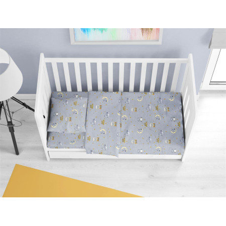 ΚΑΤΩΣΕΝΤΟΝΟ ΜΕ ΛΑΣΤΙΧΟ bebe Sweet Dreams 552 0,70X1,40X0,15 Grey 100% Cotton