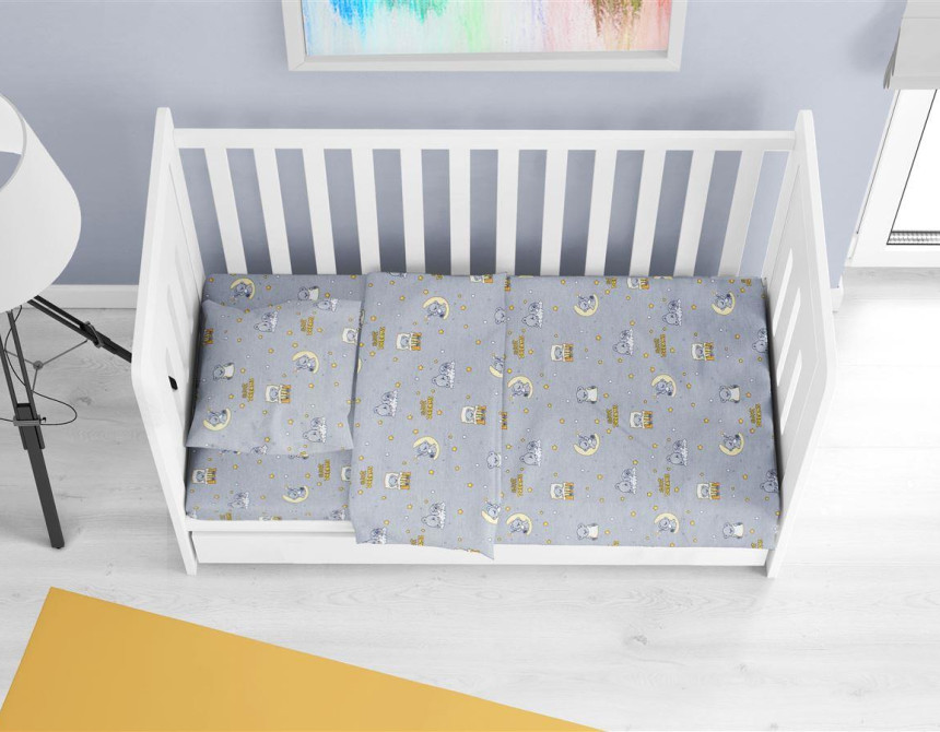 ΚΑΤΩΣΕΝΤΟΝΟ ΜΕ ΛΑΣΤΙΧΟ bebe Sweet Dreams 552 0,70X1,40X0,15 Grey 100% Cotton