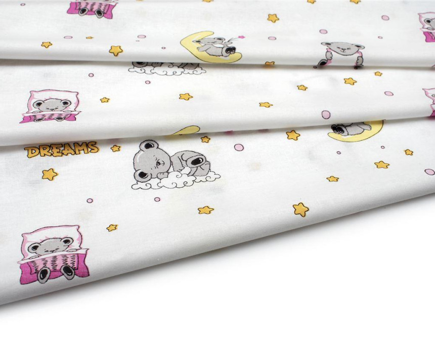 ΠΑΝΑ ΧΑΣΕ bebe Sweet Dreams 553 80X80 White-Pink 100% Cotton