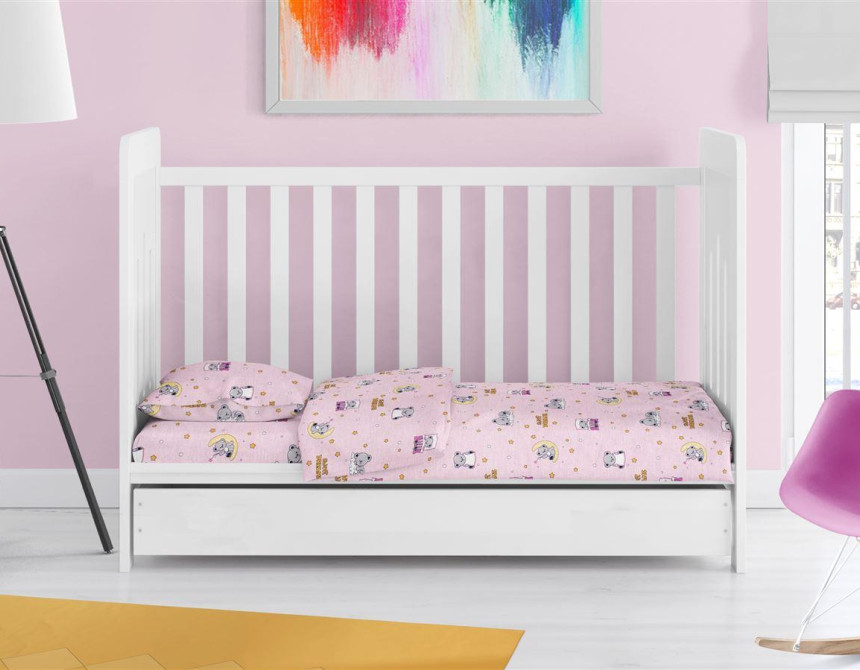 ΣΕΝΤΟΝΙΑ ΕΜΠΡΙΜΕ ΣΕΤ 3 τεμ bebe Sweet Dreams 550 120X160 Pink 100% Cotton
