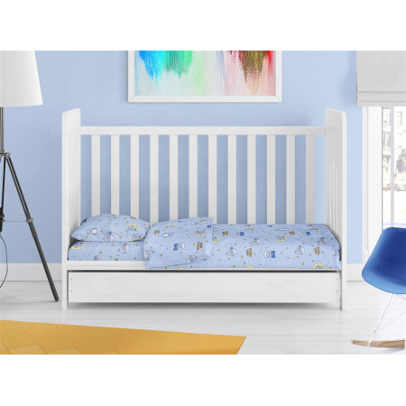 ΣΕΝΤΟΝΙΑ ΕΜΠΡΙΜΕ ΣΕΤ 3 τεμ bebe Sweet Dreams 551 120X160 Sky Blue 100% Cotton