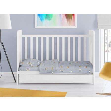 ΣΕΝΤΟΝΙΑ ΕΜΠΡΙΜΕ ΣΕΤ 3 τεμ bebe Sweet Dreams 552 120X160 Grey 100% Cotton