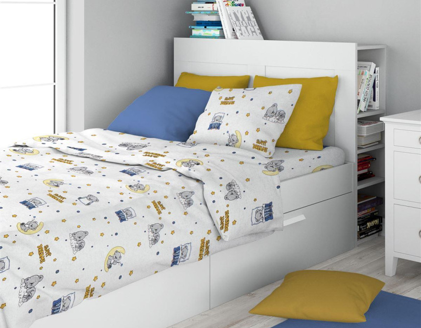 ΣΕΝΤΟΝΙΑ ΕΜΠΡΙΜΕ ΣΕΤ 3 τεμ kids Sweet Dreams 554 160X240 White-Sky Blue 100% Cotton