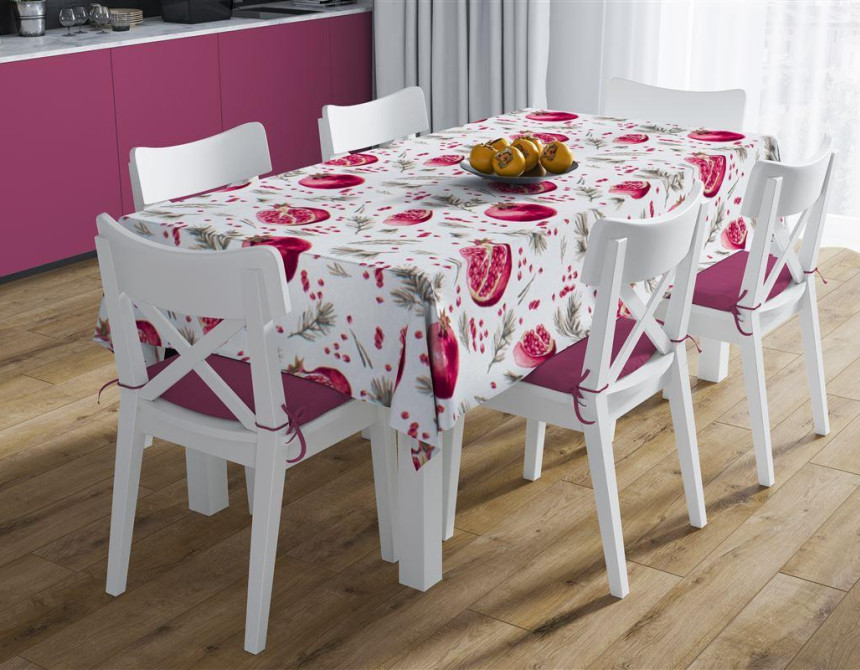 ΑΛΕΚΙΑΣΤΟ ΣΕΤ 2 τεμ (ΤΡΑΠ/ΛΟ 140X140/ΤΡΑΒΕΡΣΑ 40X140) Pomegranate 458 White Cott/Pol 70/30