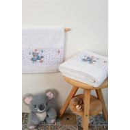 ΠΕΤΣΕΤΑ Με Ψηφιακή Εκτύπωση Σετ 2 τεμ bebe Studying Bear 38 30X50,70X140 Λευκό 100% Cotton