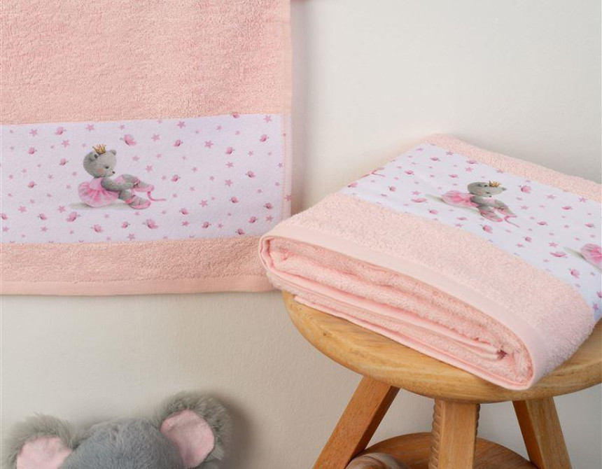ΠΕΤΣΕΤΑ Με Ψηφιακή Εκτύπωση Σετ 2 τεμ bebe Ballerina 104 30X50,70X140 Ροζ 100% Cotton