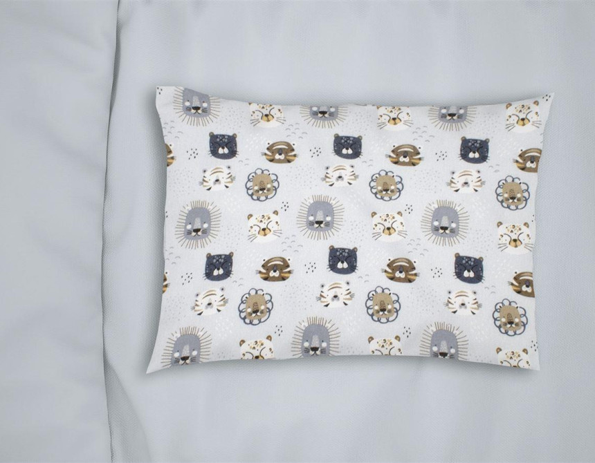 ΜΑΞΙΛΑΡΟΘΗΚΗ ΕΜΠΡΙΜΕ kids Big Cats 28 50X70 Sky Blue 100% Cotton Flannel