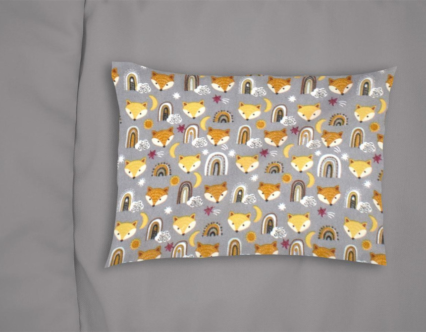 ΜΑΞΙΛΑΡΟΘΗΚΗ ΕΜΠΡΙΜΕ kids Fox 53 50X70 Grey 100% Cotton Flannel