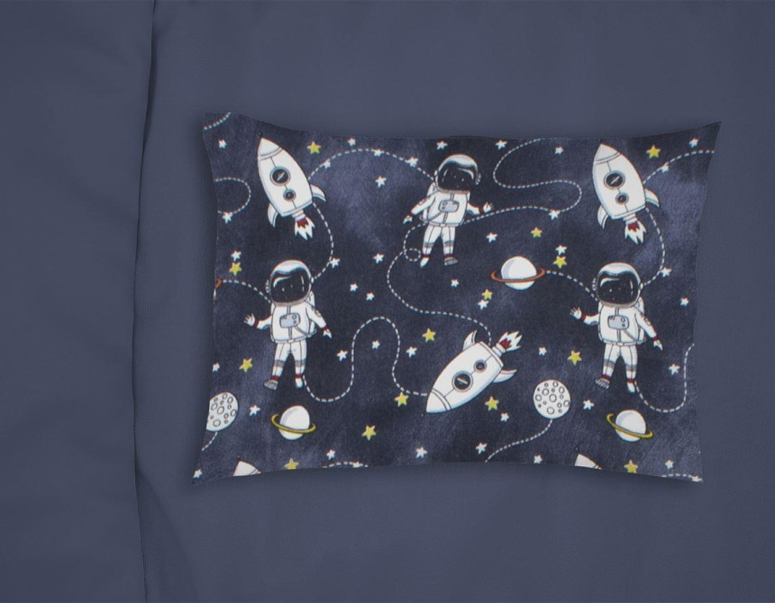 ΜΑΞΙΛΑΡΟΘΗΚΗ ΕΜΠΡΙΜΕ bebe Galaxy Travel 90 35X45 Blue 100% Cotton Flannel