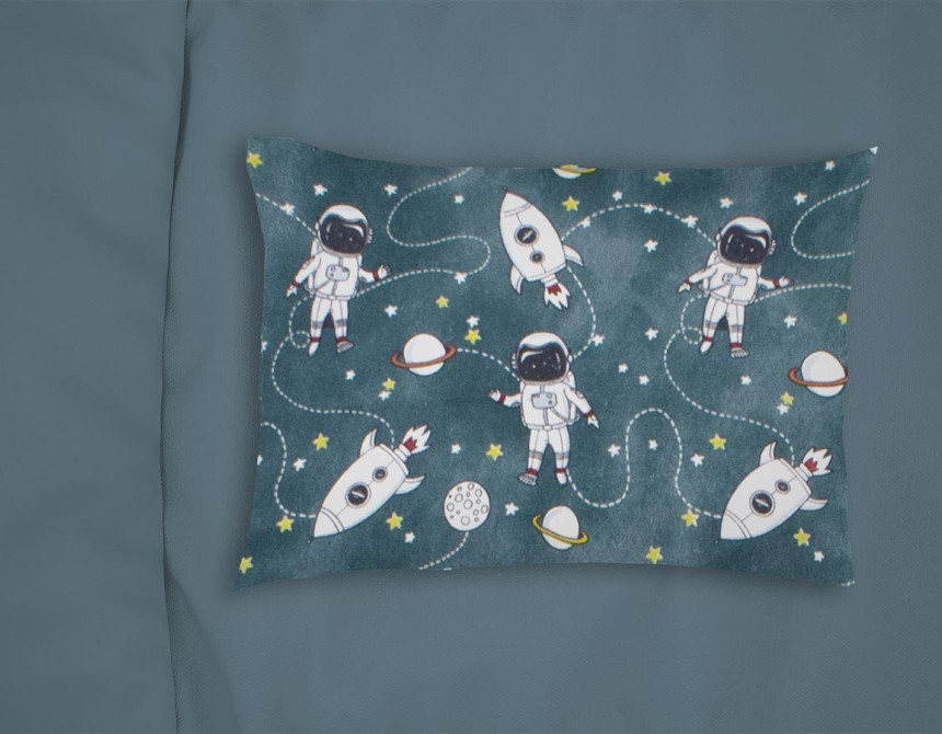 ΜΑΞΙΛΑΡΟΘΗΚΗ ΕΜΠΡΙΜΕ kids Galaxy Travel 91 50X70 Petrol 100% Cotton Flannel