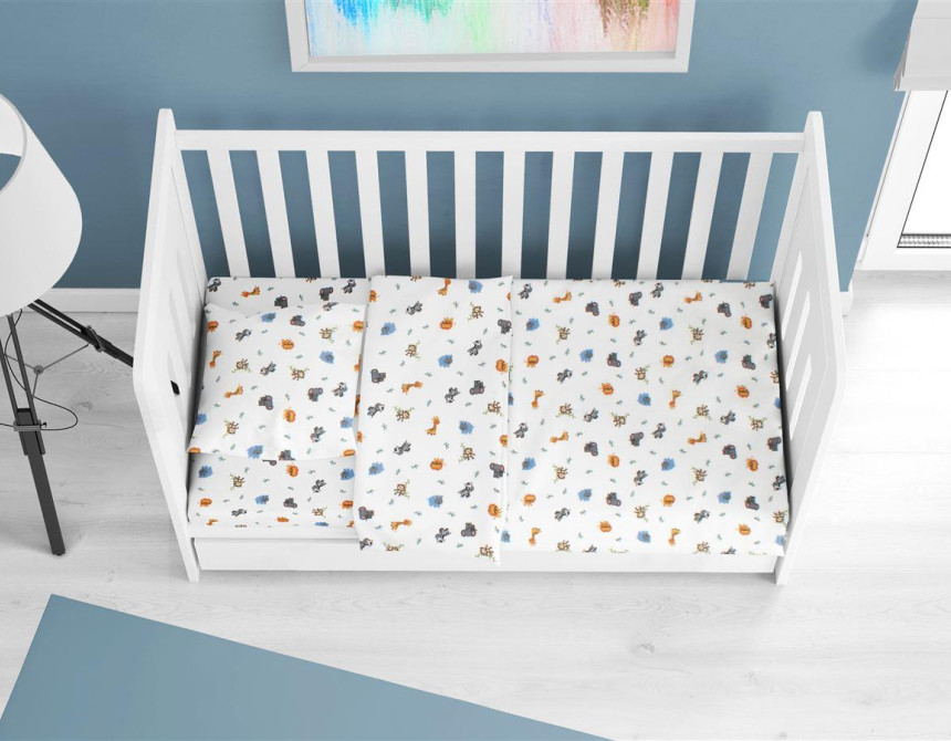 ΚΑΤΩΣΕΝΤΟΝΟ ΜΕ ΛΑΣΤΙΧΟ bebe Zoo 29 0,70X1,40X0,15 White 100% Cotton Flannel