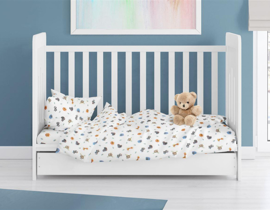 ΠΑΠΛΩΜΑΤΟΘΗΚΗ ΕΜΠΡΙΜΕ bebe Zoo 29 120X160 White 100% Cotton Flannel