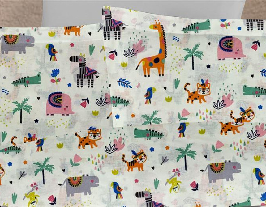 ΜΑΞΙΛΑΡΟΘΗΚΗ ΕΜΠΡΙΜΕ bebe Zoo 556 35X45 White-Multi 100% Cotton
