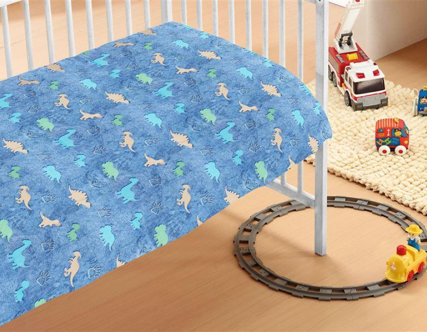 Κουβέρτα Fleece φωσφορίζουσα Dinosaur 70X110 100% Polyester