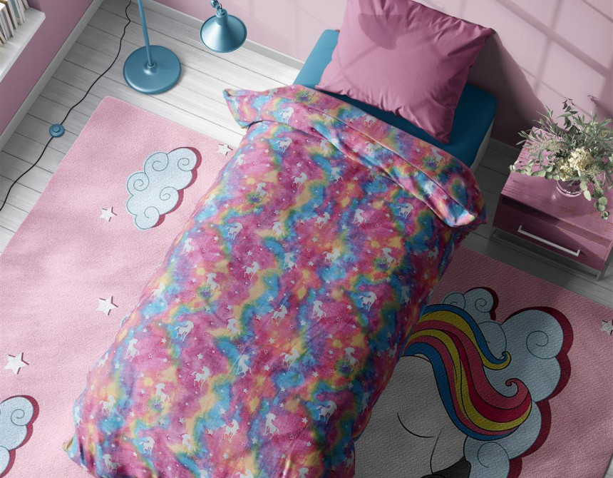 Κουβέρτα Fleece φωσφορίζουσα Unicorn 160X220 100% Polyester