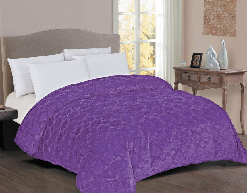Κουβερτοπάπλωμα Γούνα-Sherpa 730 gsm 1830 Purple 220X240 100% Polyester