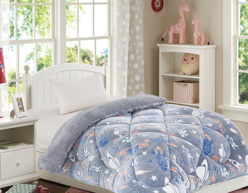 Κουβερτοπάπλωμα φωσφορίζον Galaxy 160X220 Grey 100% Polyester