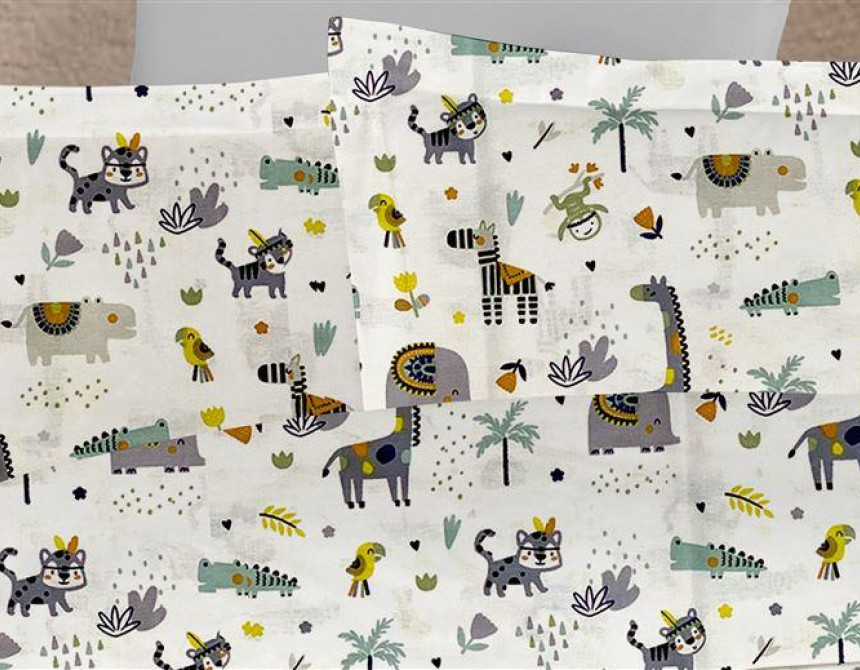 ΜΑΞΙΛΑΡΟΘΗΚΗ ΕΜΠΡΙΜΕ bebe Zoo 557 35X45 White-Grey 100% Cotton
