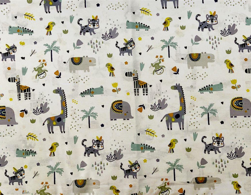 ΠΑΝΑ ΧΑΣΕ bebe Zoo 557 80X80 White-Grey 100% Cotton