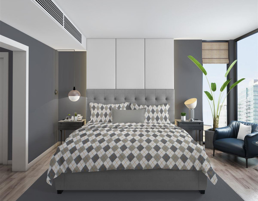 ΣΕΝΤΟΝΙΑ ΕΜΠΡΙΜΕ ΣΕΤ 3 τεμ Diamond 328 160X240 Grey 100% Cotton Flannel