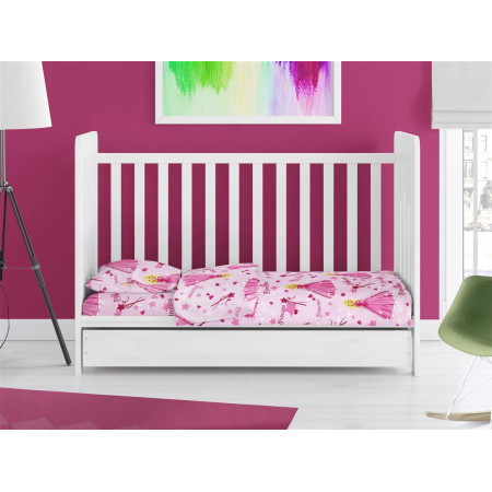 ΠΑΠΛΩΜΑΤΟΘΗΚΗ ΕΜΠΡΙΜΕ bebe Princess 392 120X160 Pink 70/30 Cott/Pol