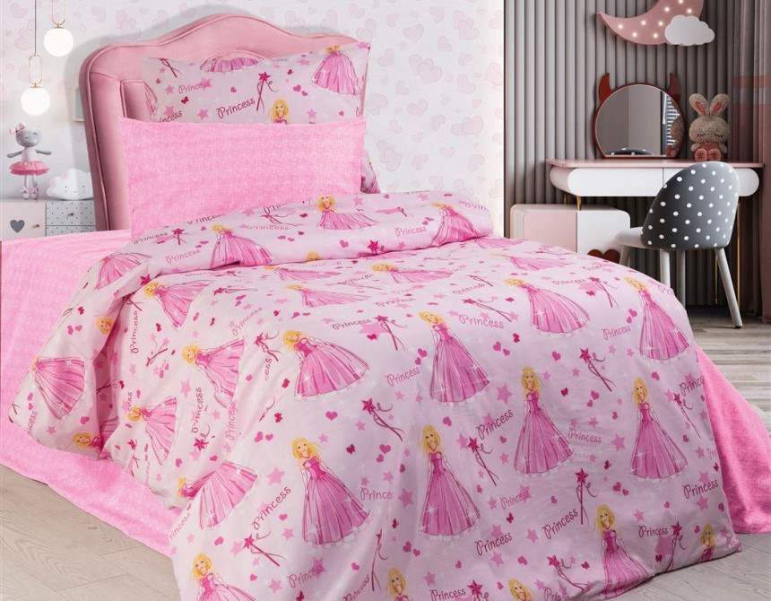 ΣΕΝΤΟΝΙΑ ΕΜΠΡΙΜΕ ΣΕΤ 3 τεμ kids Princess 392 160X240 Pink 70/30 Cott/Pol