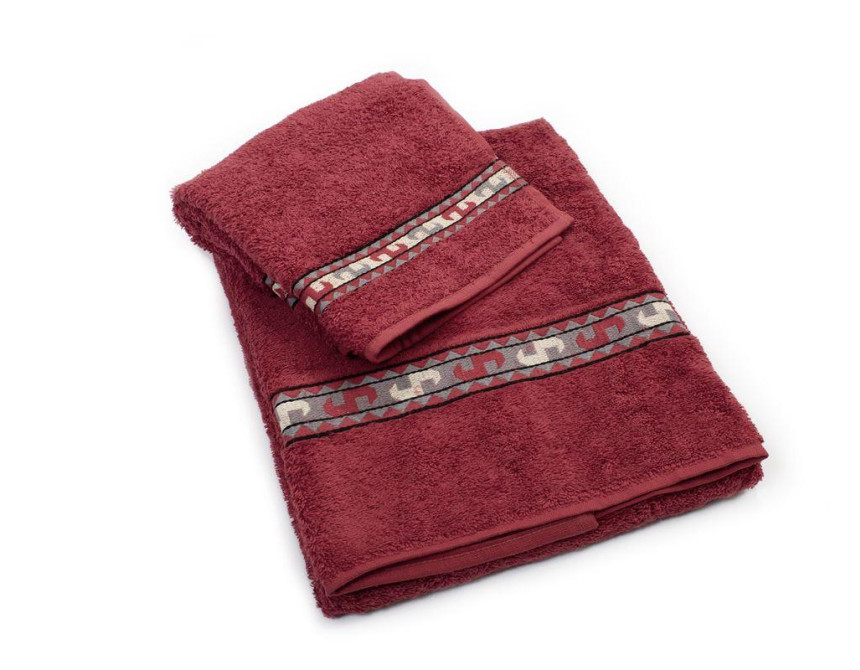 Πετσέτα Σετ 2 τεμ ZUCCHI 40X60,60X110 Jacquard Κόκκινο 100% Cotton