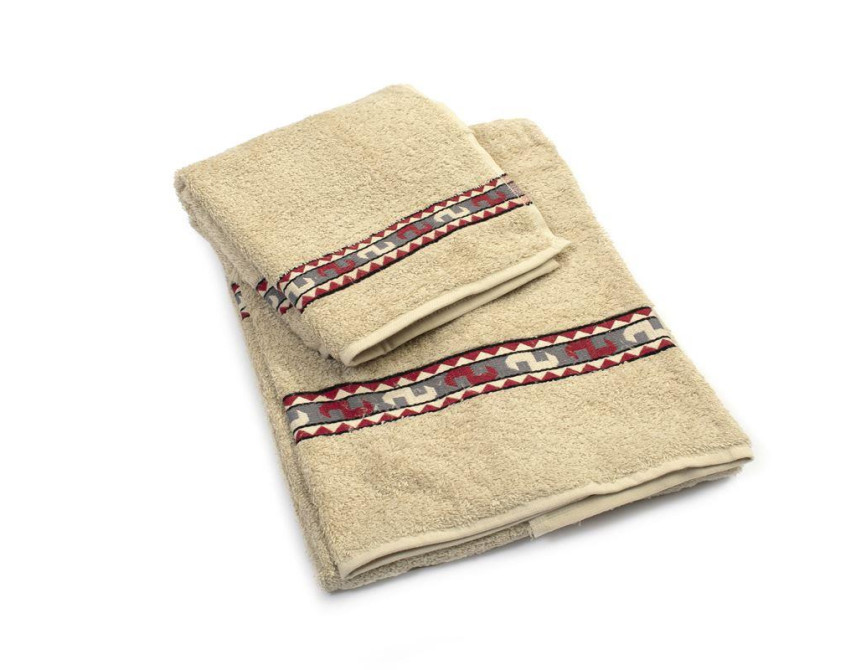 Πετσέτα Σετ 2 τεμ ZUCCHI 40X60,60X110 Jacquard Μπεζ 100% Cotton