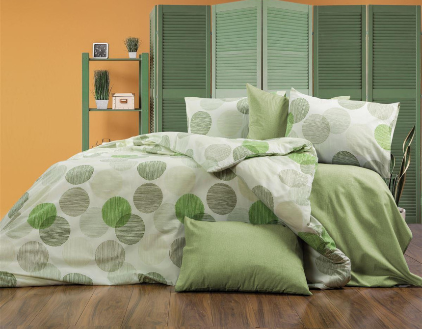 Παπλωματοθήκη Εμπριμέ Κοραλία 468 220X240 Green 70/30 Cott/Pol