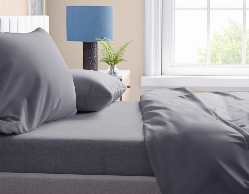 Σεντόνι 1 τεμ Solid 495 220X240 Dark grey 100% Cotton