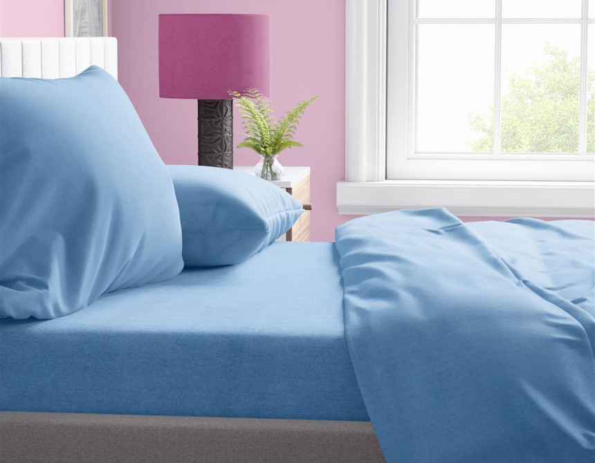 Σεντόνι 1 τεμ Solid 498 220X240 Sky blue 100% Cotton