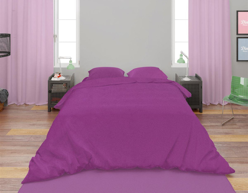 Σεντόνια Σετ 4 τεμ Solid 501 220X240 Dark Magenta 100% Cotton