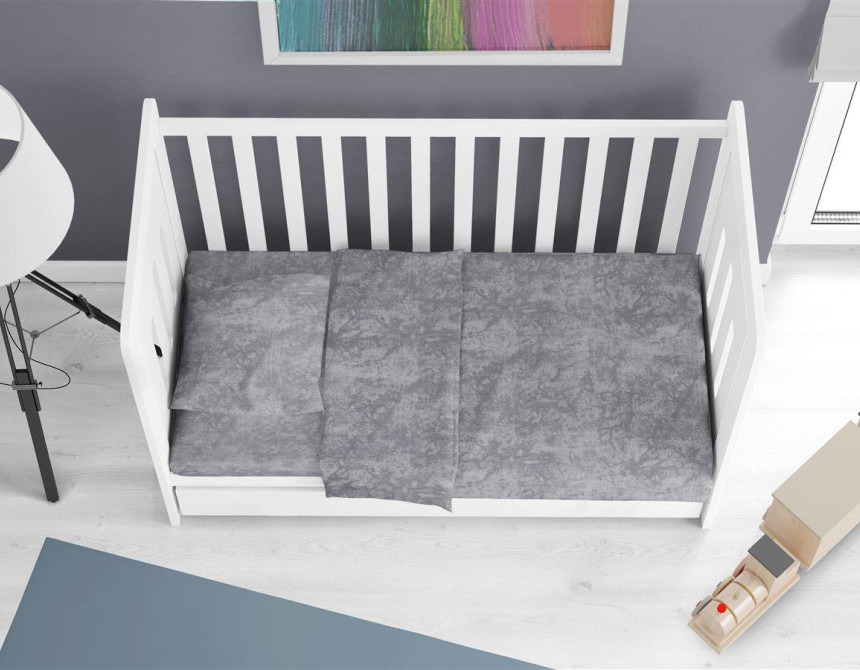 Παπλωματοθήκη bebe Premium Shadow 613 120X160 Dark Grey 100% Cotton