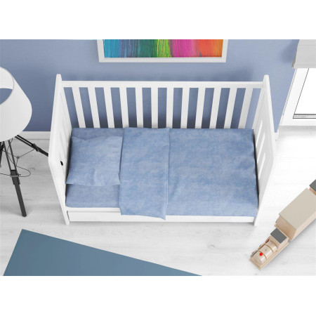 Παπλωματοθήκη bebe Premium Shadow 614 120X160 Sky Blue 100% Cotton