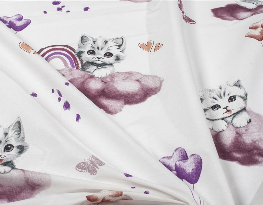 Πάνα Χασέ bebe Kitten 561 80X80 Mauve 100% Cotton