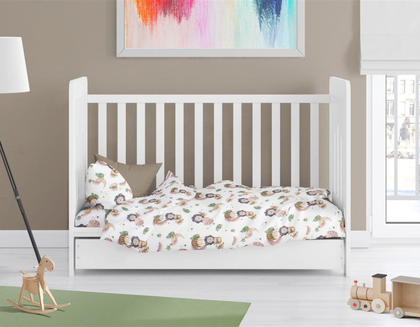Παπλωματοθήκη Εμπριμέ bebe Lion 532 120X160 Beige 100% Cotton