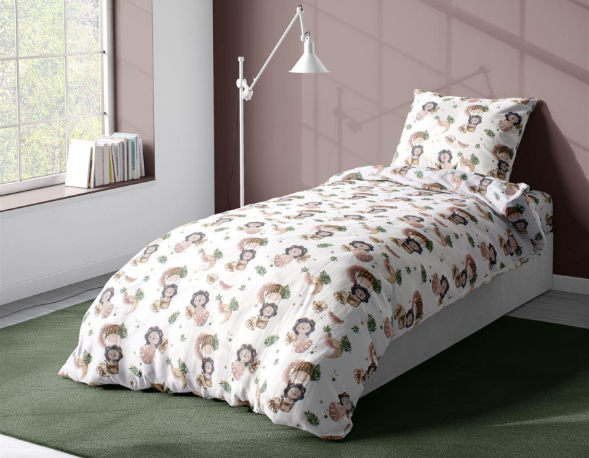 Παπλωματοθήκη Εμπριμέ kids Lion 532 160X240 Beige 100% Cotton